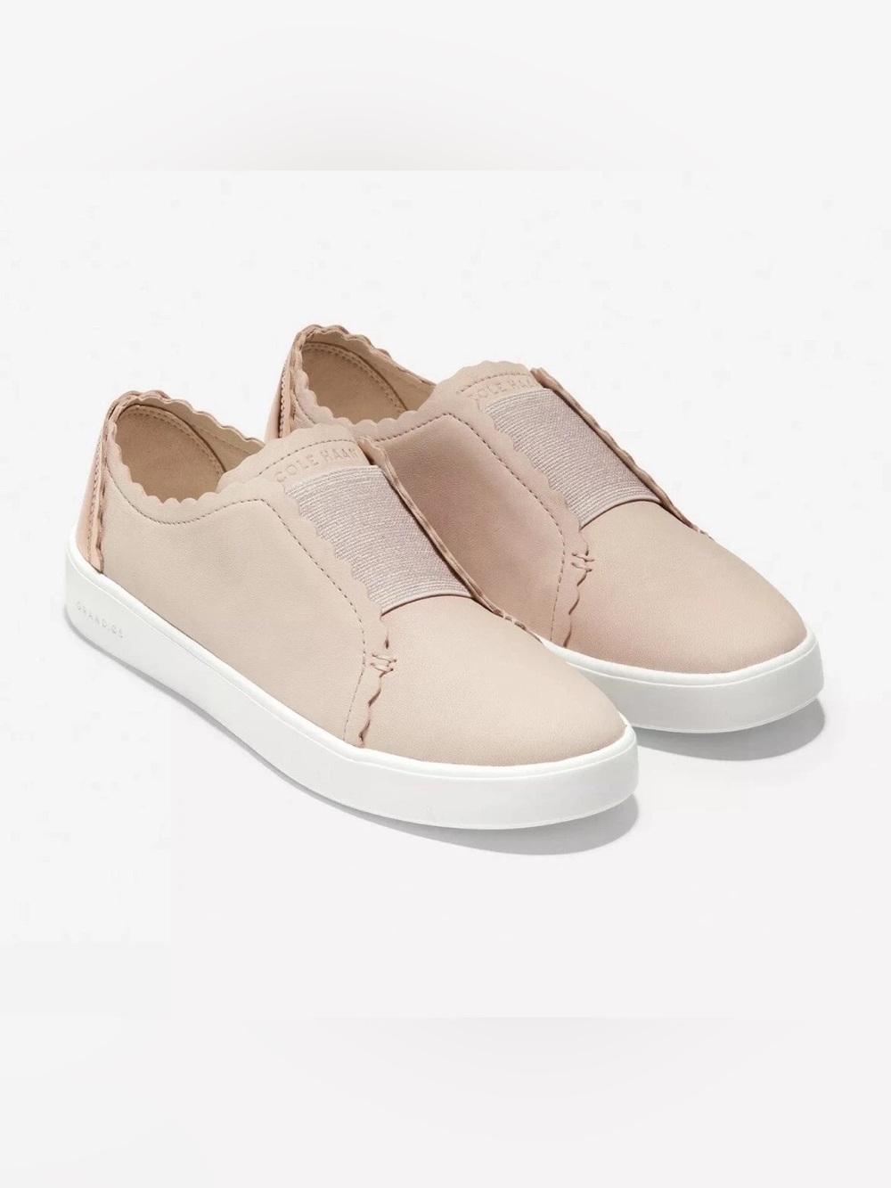 Cole Haan Grand Crosscourt Scallop Slip-On Sneaker – Size 7.5B – Peach Blush